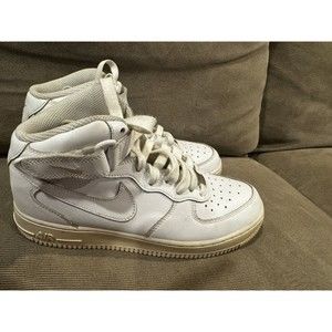 Nike Air Force 1 Mid White Basketball GS  7Y - 314195-113 Women Sz 8.5